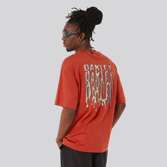 Polera Oakley Stacked Metal Flame Red