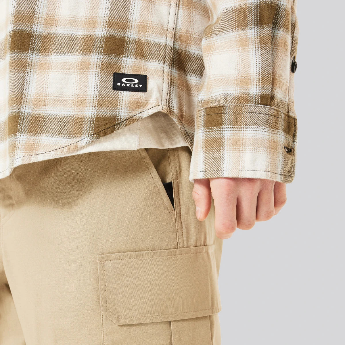 Camisa Oakley 90s Plaid LS Mist/Pebble/Army G Check