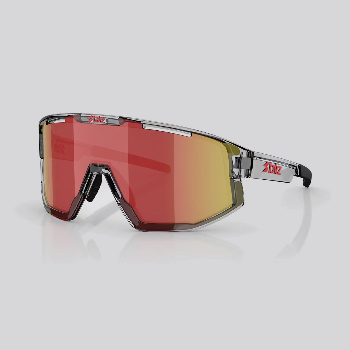 Lentes de Sol Bliz Fusion Transparent Dark Grey / Red
