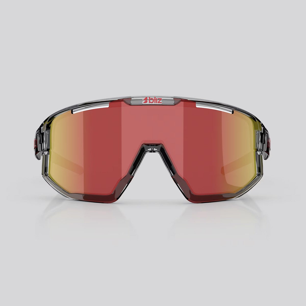 Lentes de Sol Bliz Fusion Transparent Dark Grey / Red