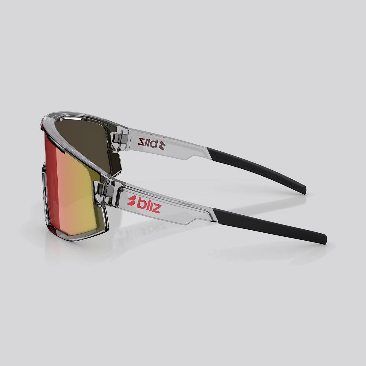 Lentes de Sol Bliz Fusion Transparent Dark Grey / Red