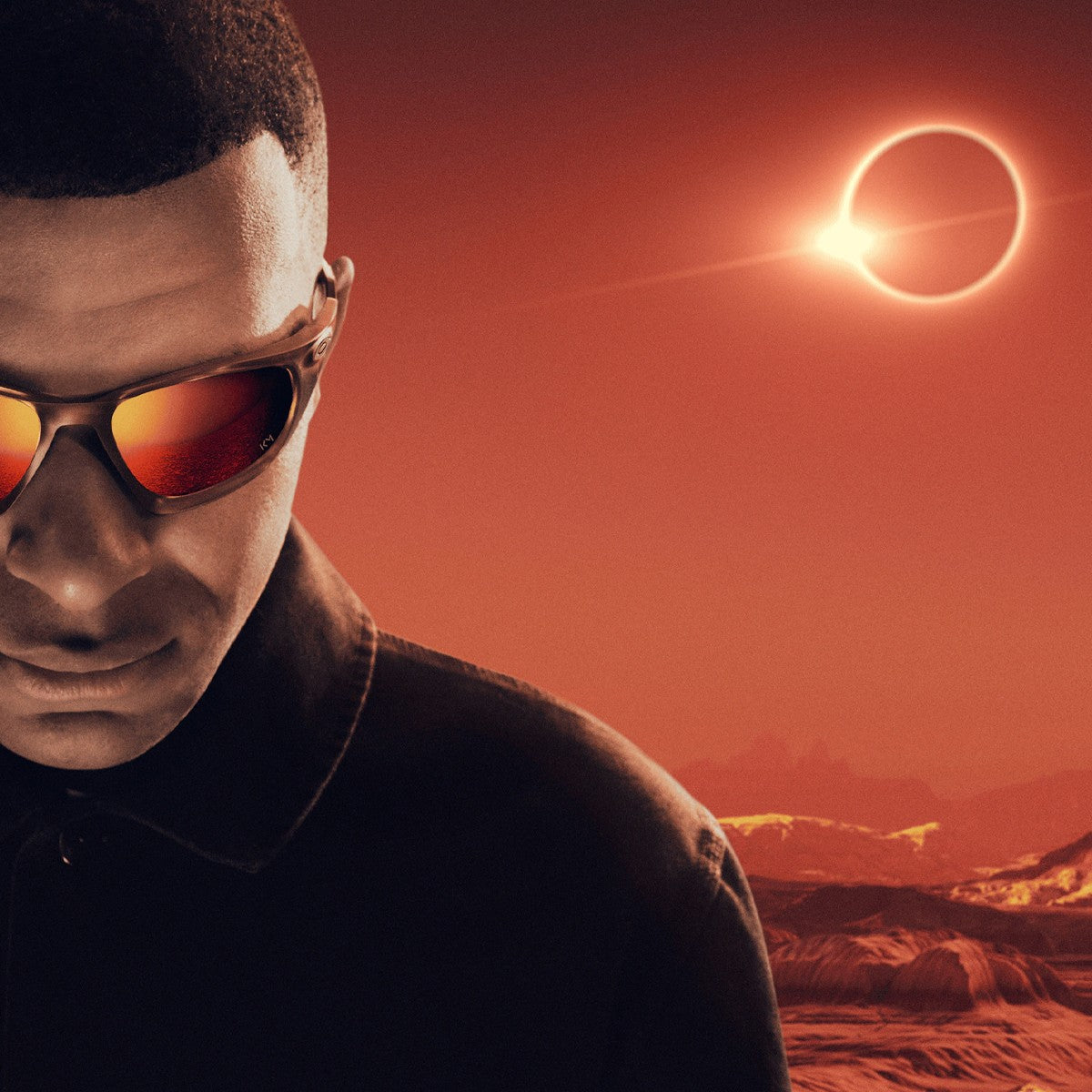 Lentes de sol Oakley Lateralis KM Signature Edición Kylian Mbappé Prizm Ruby/Matte Dark Amber
