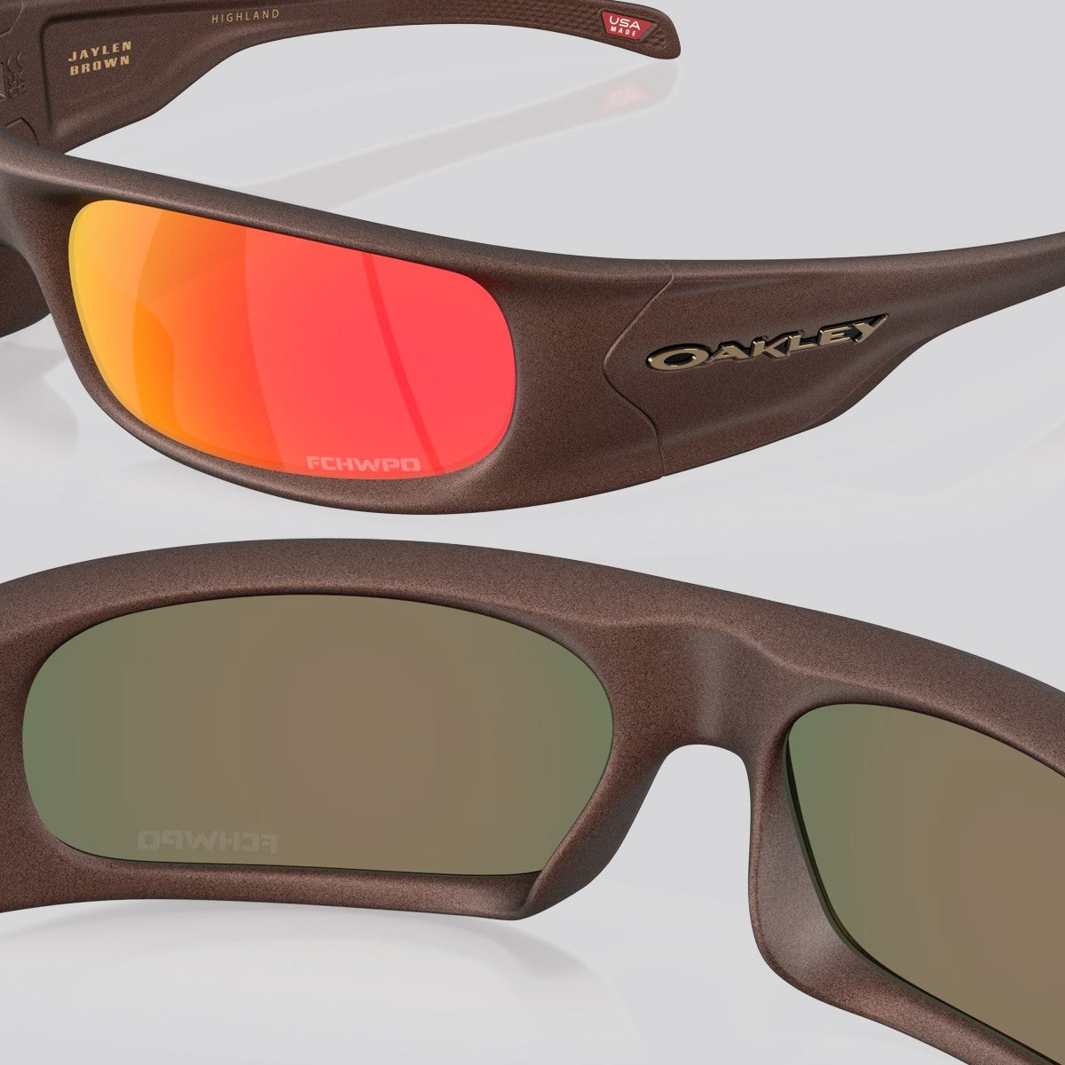 Lentes de Sol Oakley Highland Jaylen Brown Signature Series Brown/Prizm Ruby