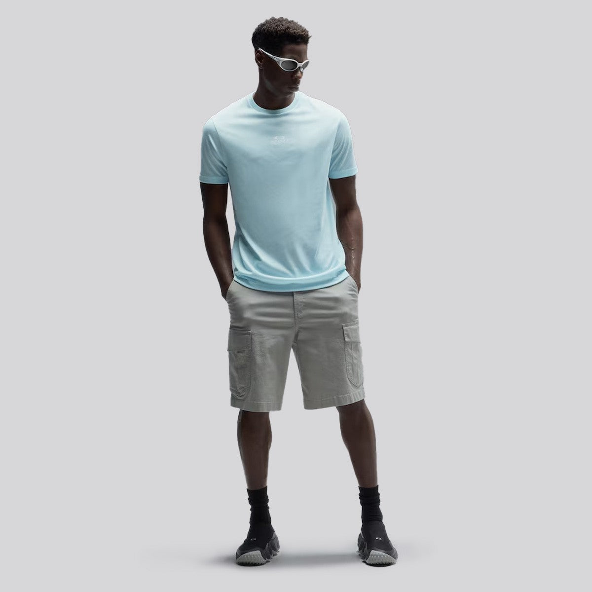 Polera Oakley Bark New SS BLUE / OFF WHITE
