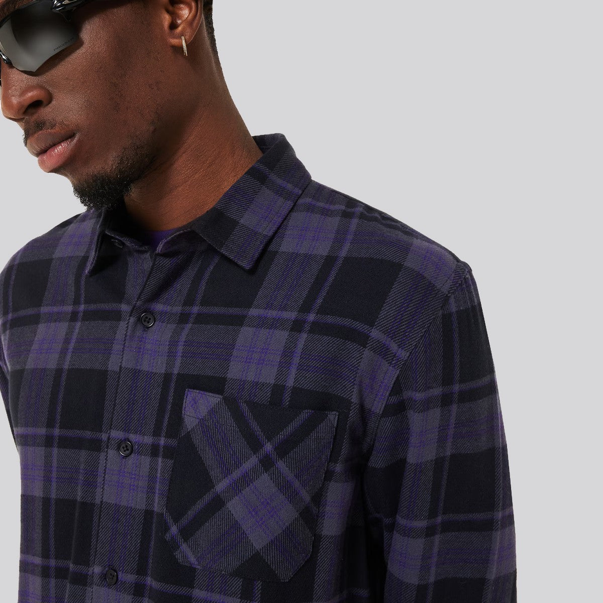 Camisa Oakley Podium Plaid Black/Graphite/Amethyst