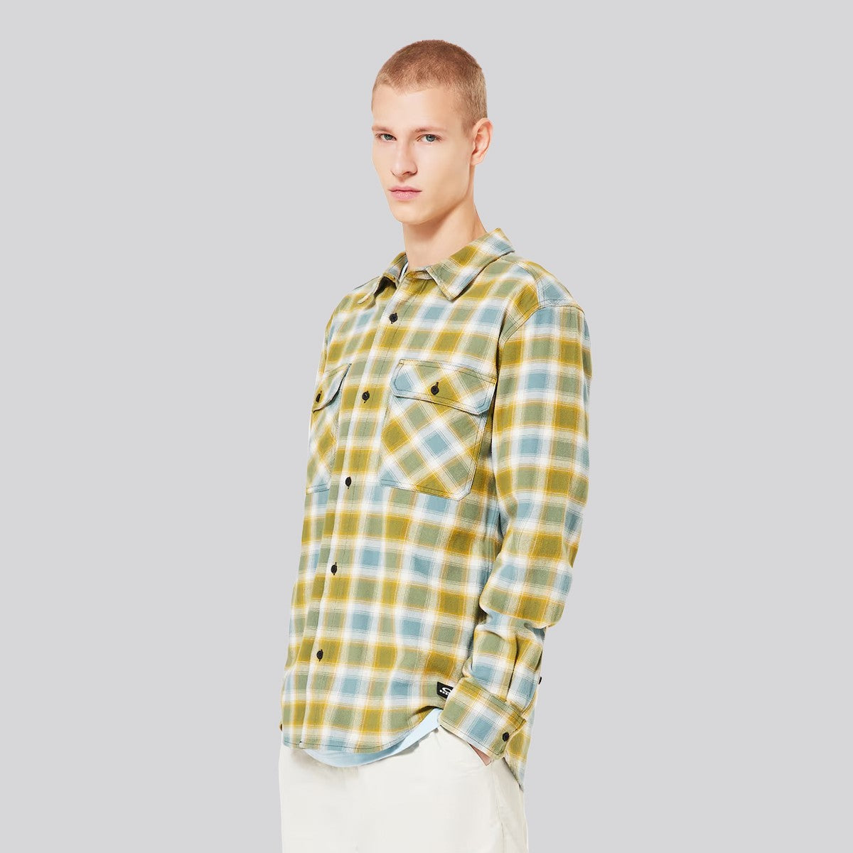 Camisa Oakley 90s Plaid LS Pacific/Mist/Sulfid Check