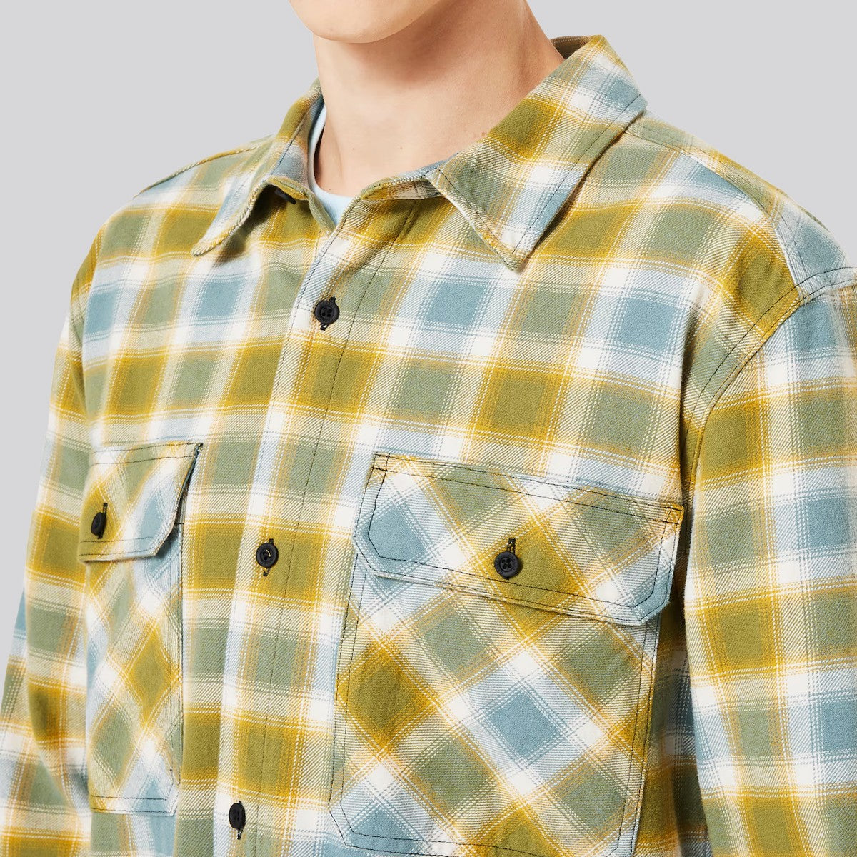 Camisa Oakley 90s Plaid LS Pacific/Mist/Sulfid Check