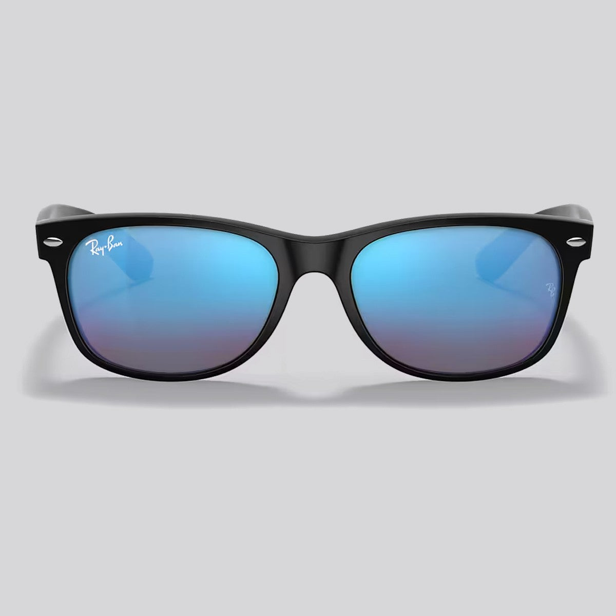 Lentes de Sol Ray-Ban New Wayfarer Flash Matte Rubber Black/Blue Flash