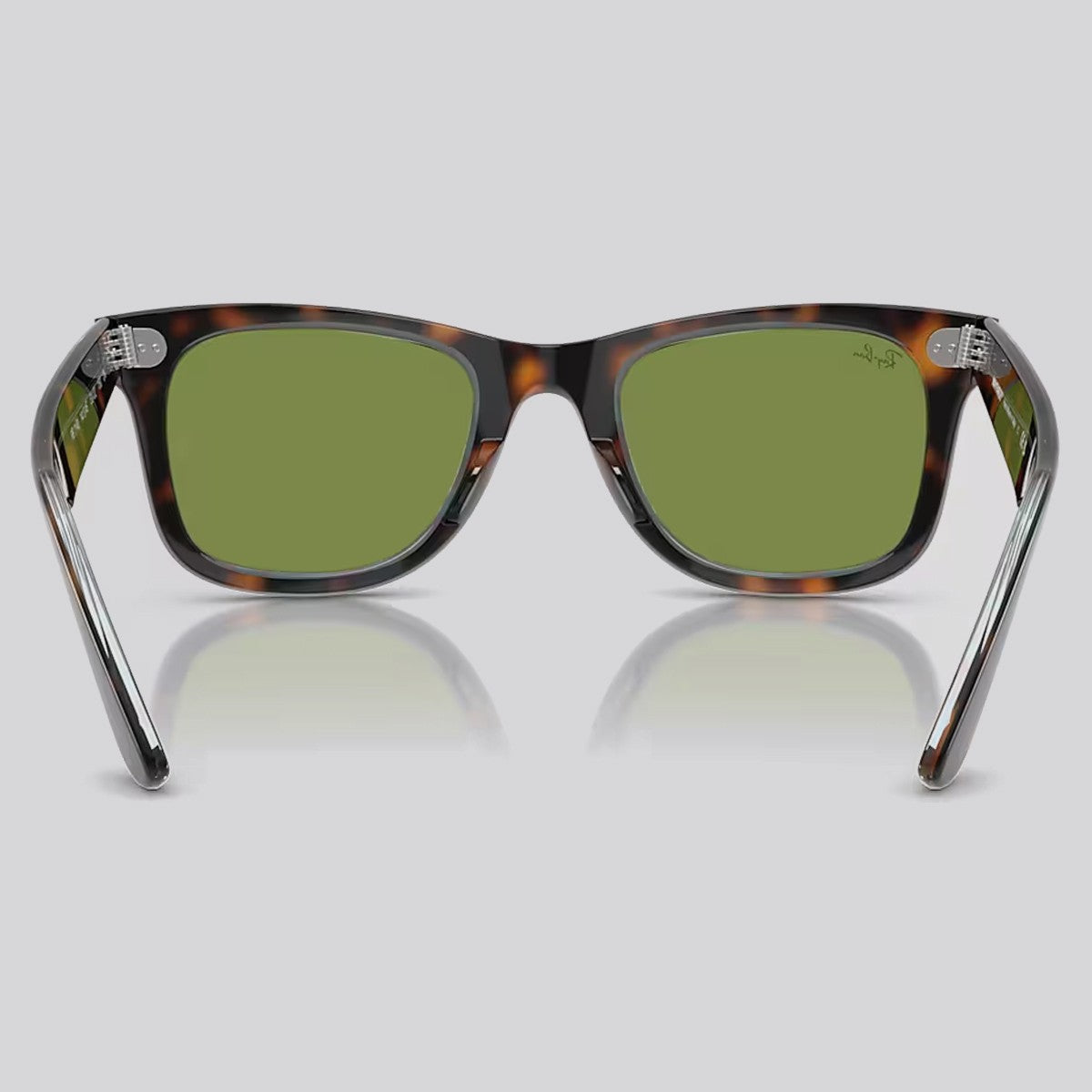 Lentes de Sol Ray-Ban New Wayfarer Classic Polished Dark Havana On Multicolor/Green