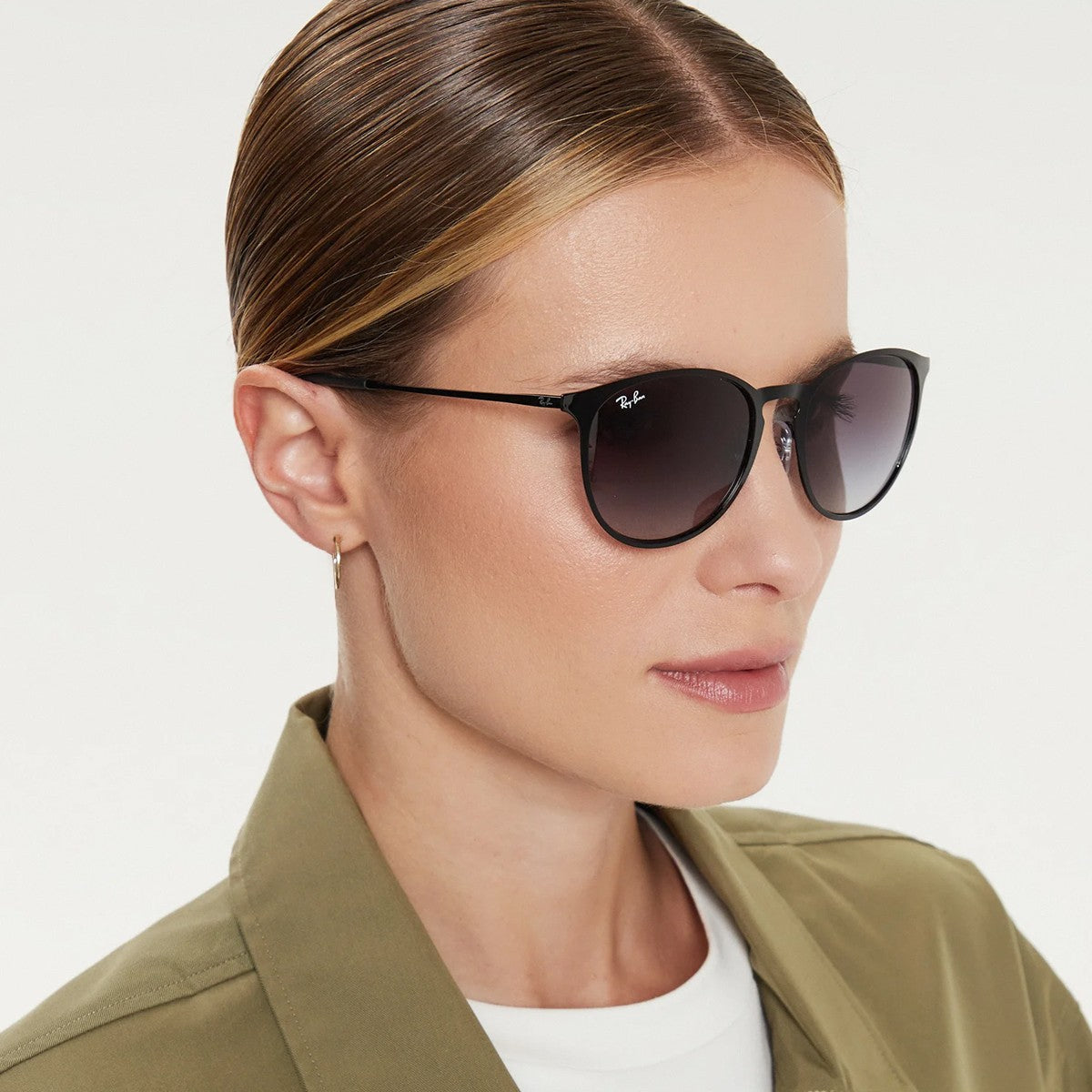 Lentes de Sol Ray-Ban Erika Metal Black / Grey Gradient