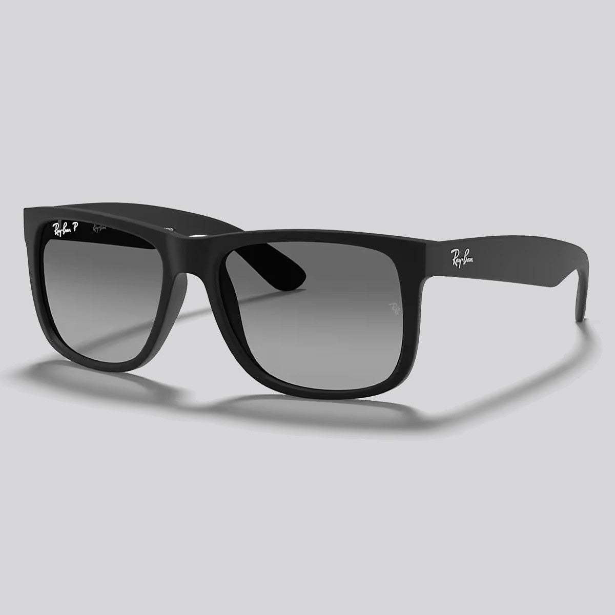 Lentes de Sol Ray-Ban Justin Rubber Black / Grey Gradient Polarizado