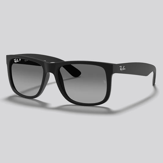 Lentes de Sol Ray-Ban Justin Rubber Black / Grey Gradient Polarizado