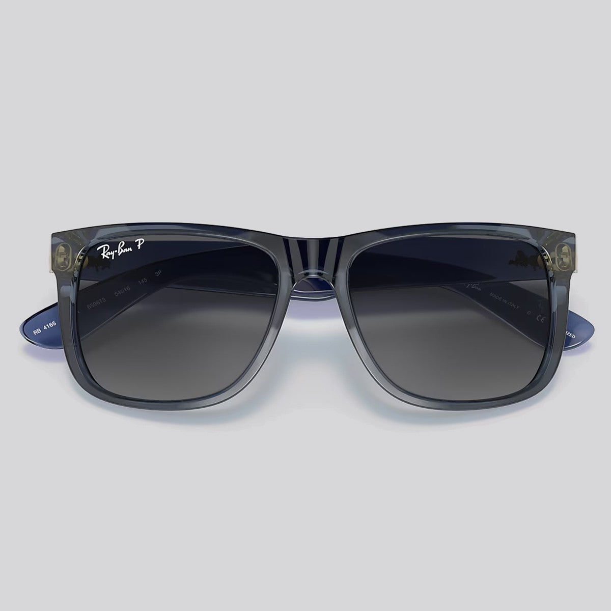 Lentes de Sol Ray-Ban Justin XS Translucent Blue / Grey Polarizado